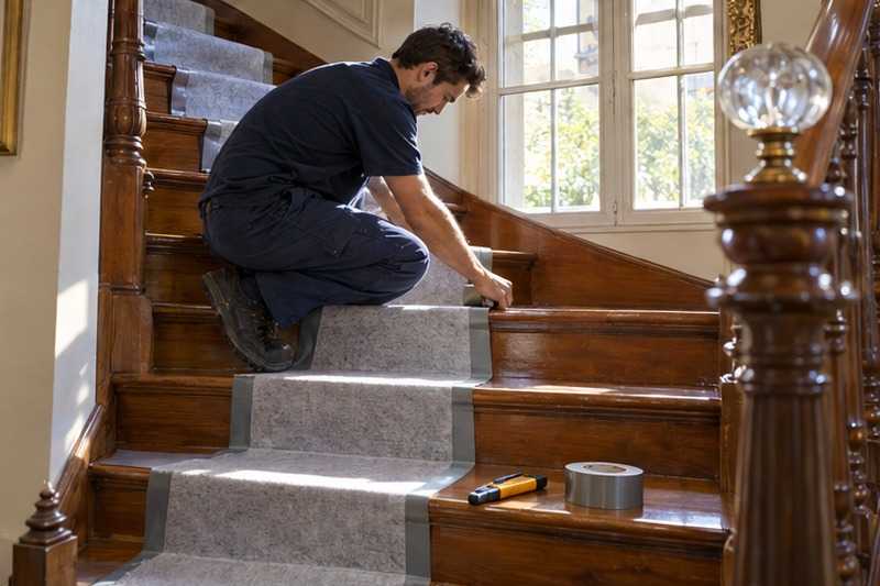 Marches protégées dans une villa : chantier Rue de l’Église