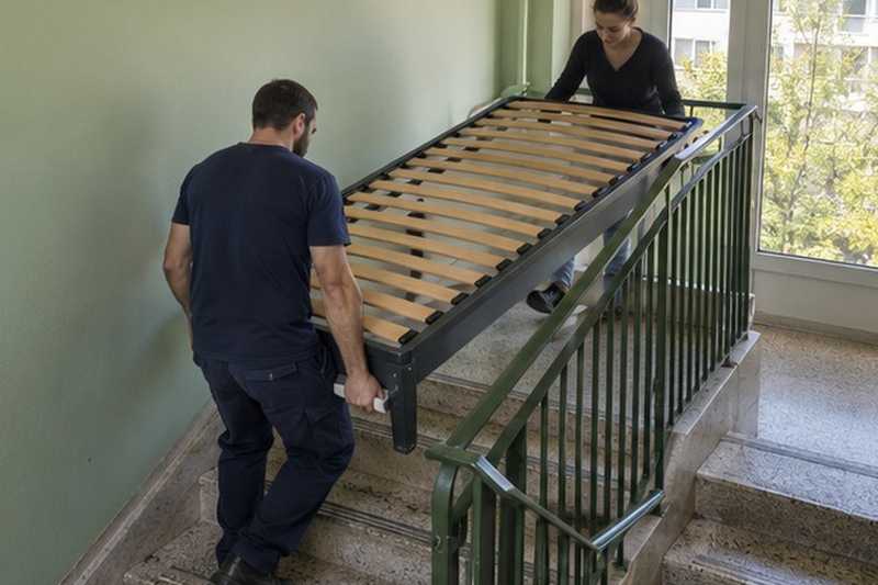 Cadre de lit descendu à deux : chantier Rue des Blés d’Or