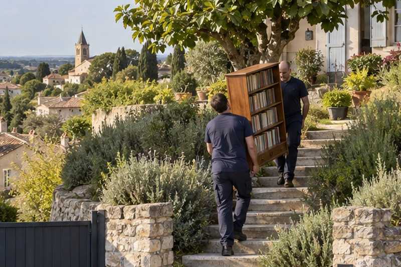 Bibliothèque portée dans un jardin en terrasse : chantier Rue Alphonse Réault