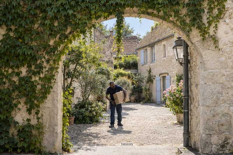 Passage voûté vers une cour de village : chantier Rue de l’Arpajonnais