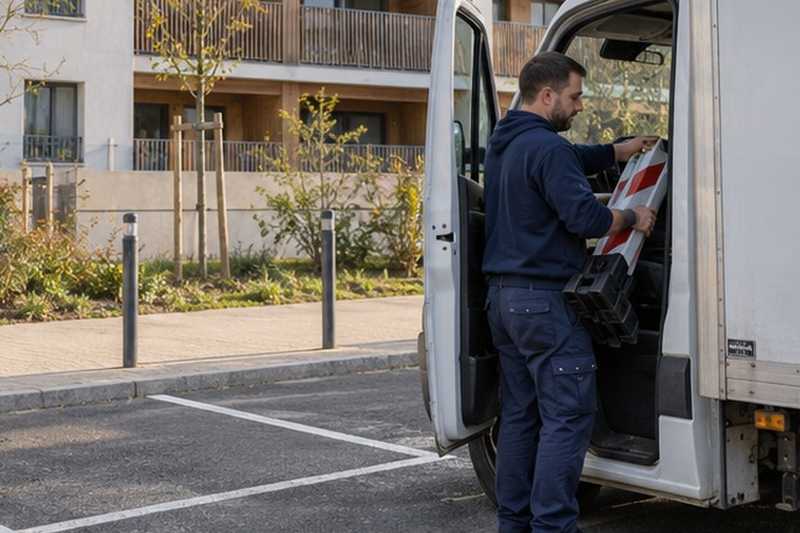 Rangement des barrières après le chargement