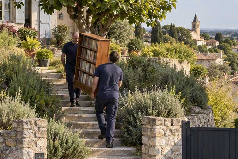 Bibliothèque portée dans un jardin en terrasse : chantier Rue Bossuet