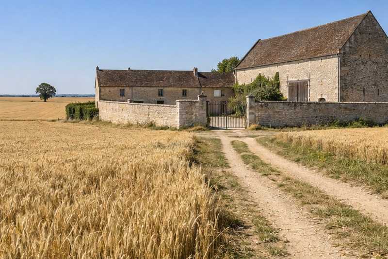 Grande ferme de la plaine céréalière