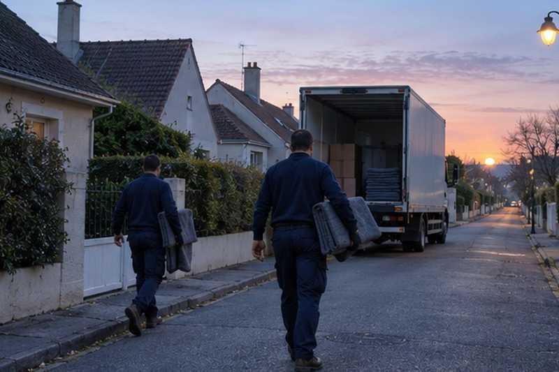 Équipe arrivée à l’aube : chantier Avenue Darblay
