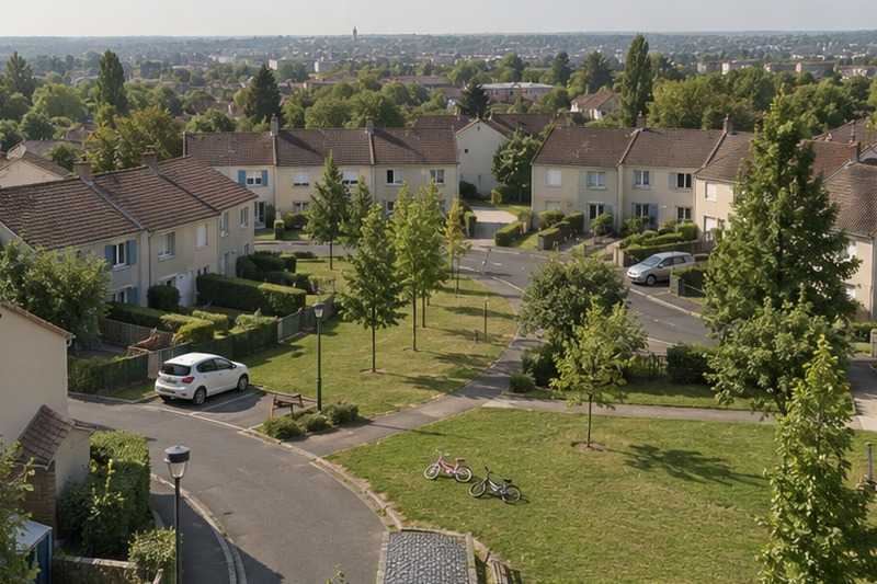 Lotissement des années 1970 vu d’en haut