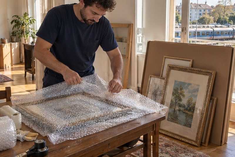 Tableaux enveloppés de film à bulles