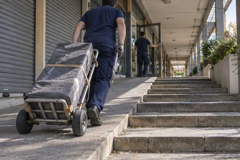 Chariot sur la rampe d’une galerie : chantier Rue Claude Lorrain
