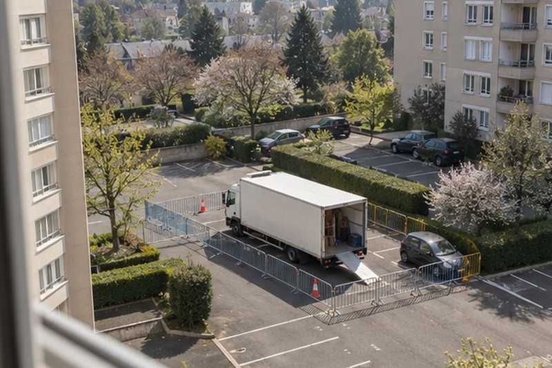 Place réservée vue d’en haut : chantier Rue Au Comte