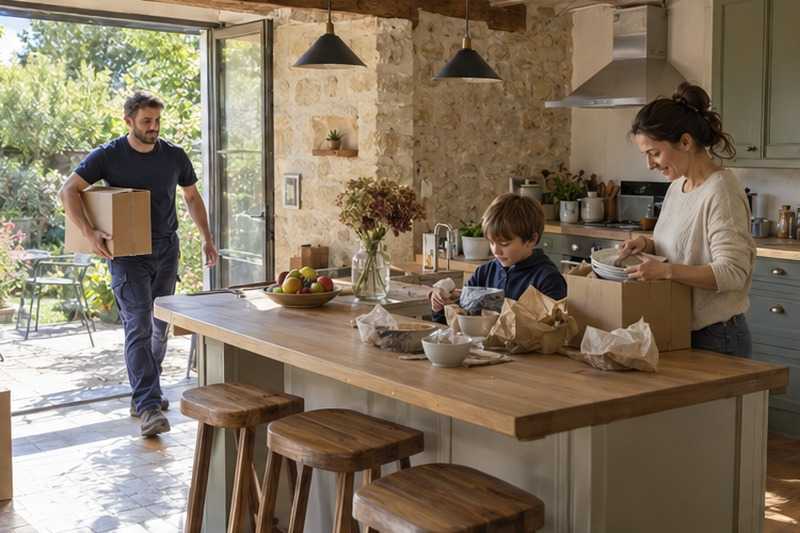 Déballage dans la nouvelle cuisine, Nozay