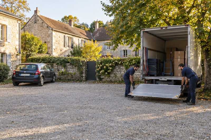 Camion reculé sous un tilleul : chantier Rue Charles Baudelaire
