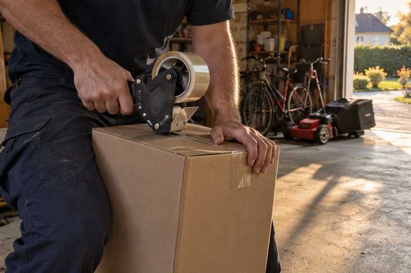 Ruban tiré sur un carton plein