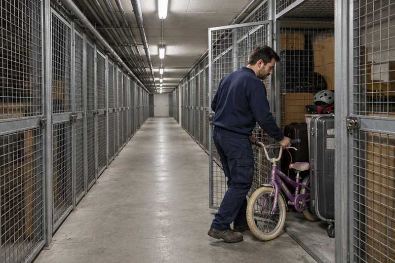 Couloir de caves sous un immeuble : chantier Rue Amable Tastu