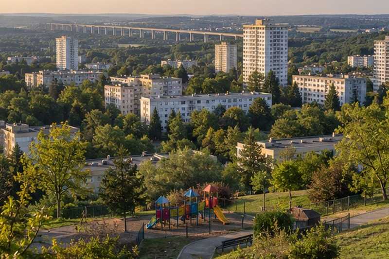 Grand ensemble vu depuis un coteau