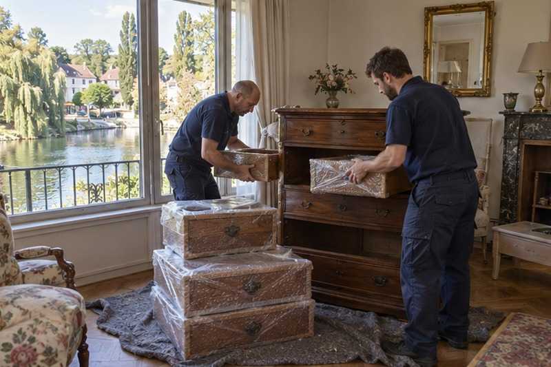 Tiroirs de commode sortis un à un