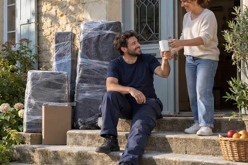 Café offert pendant la pause : chantier Rue Bara