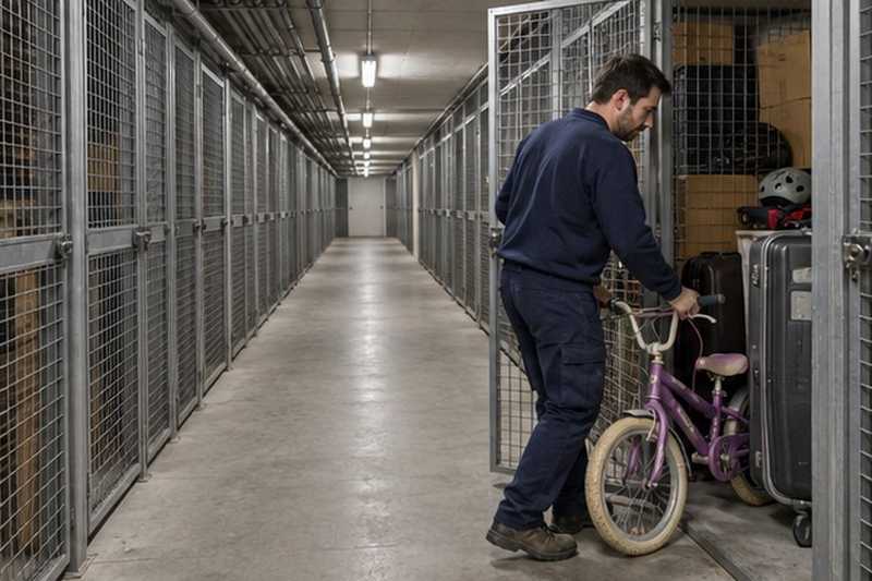 Couloir de caves sous un immeuble : chantier Rue Ampère