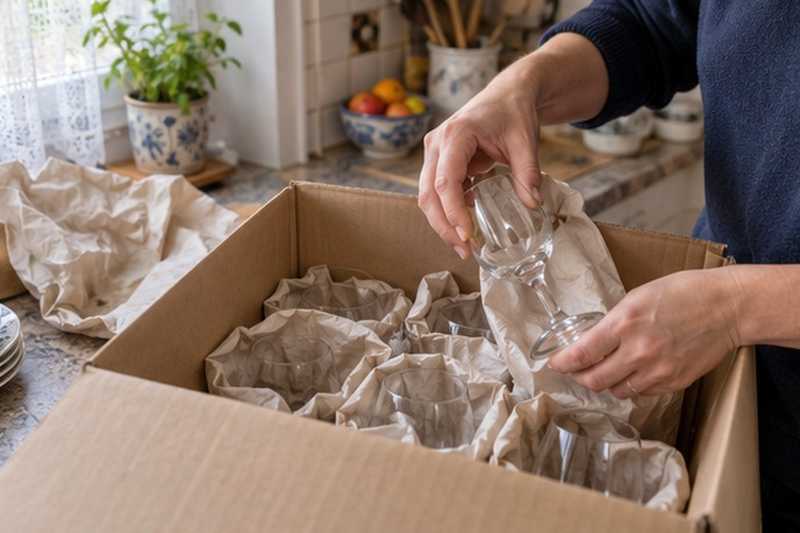 Verres à pied calés dans le papier