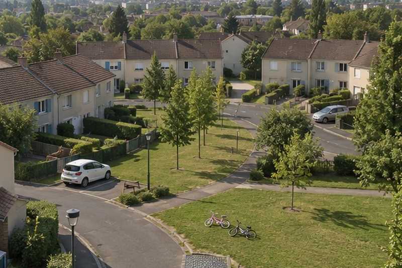 Lotissement des années 1970 vu d’en haut