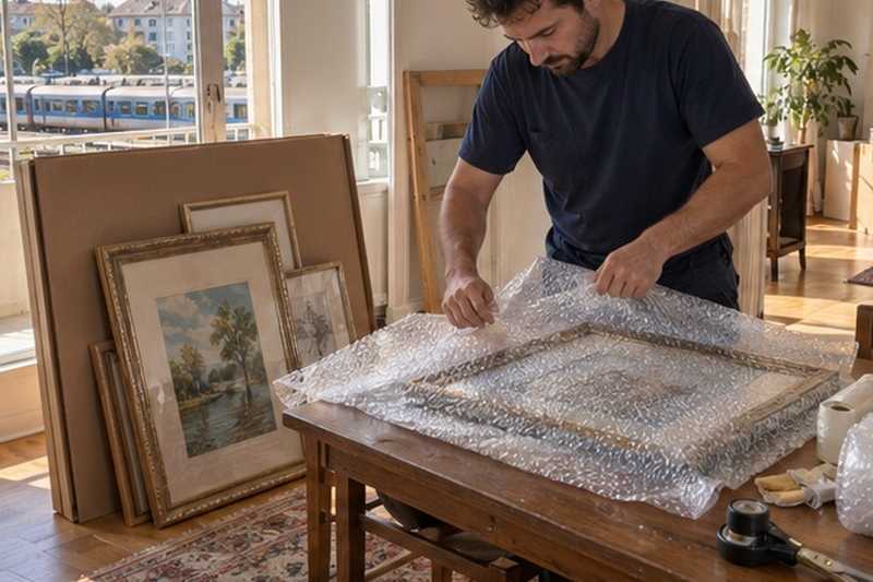 Tableaux enveloppés de film à bulles