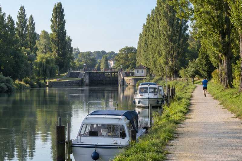Chemin de halage au petit matin