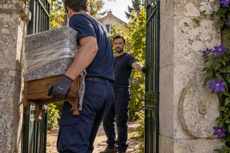 Portail de jardin tenu ouvert