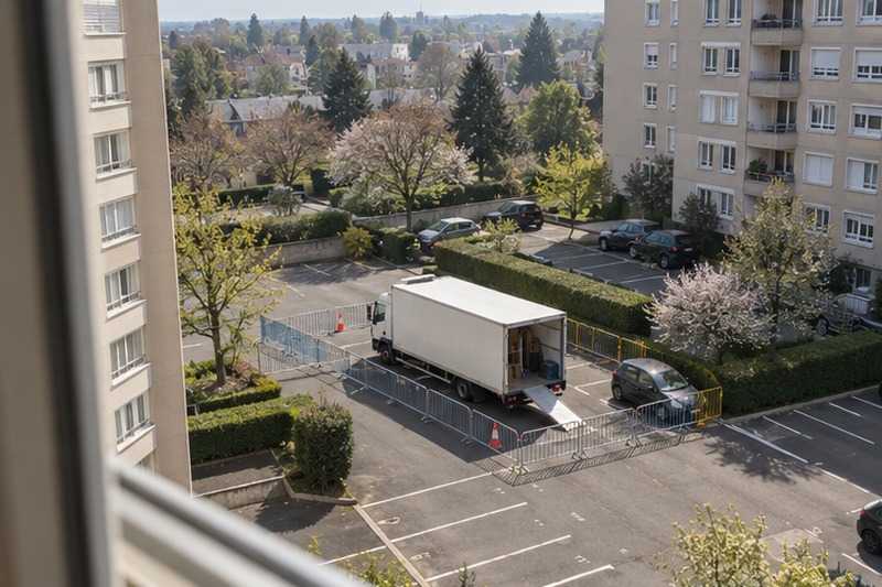 Place réservée vue d’en haut : chantier Rue Arthur Rimbaud