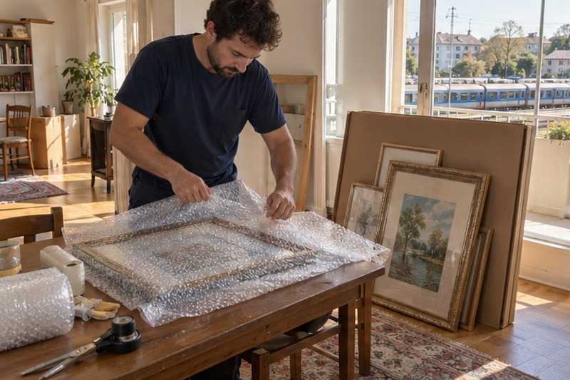 Tableaux enveloppés de film à bulles