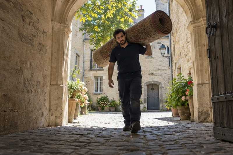 Tapis roulé sous une voûte