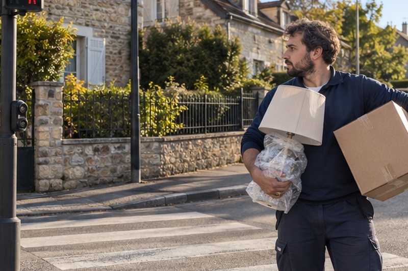 Pause au passage piéton : chantier Rue d’Itteville