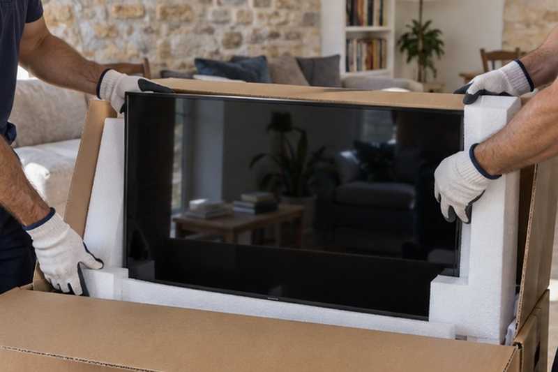 Écran glissé dans son carton