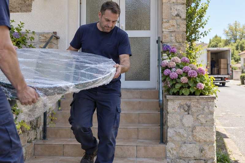 Plateau de verre sur un petit perron : chantier Rue Berthelot