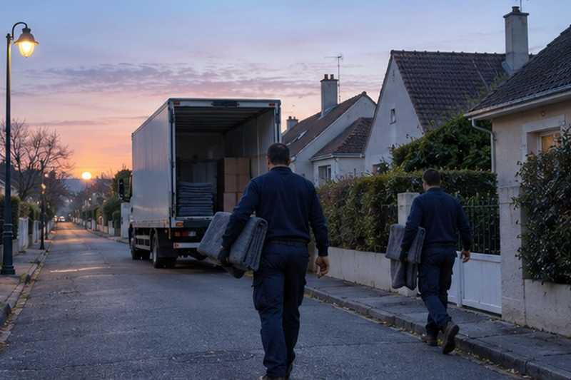 Équipe arrivée à l’aube : chantier Rue Claude Monet