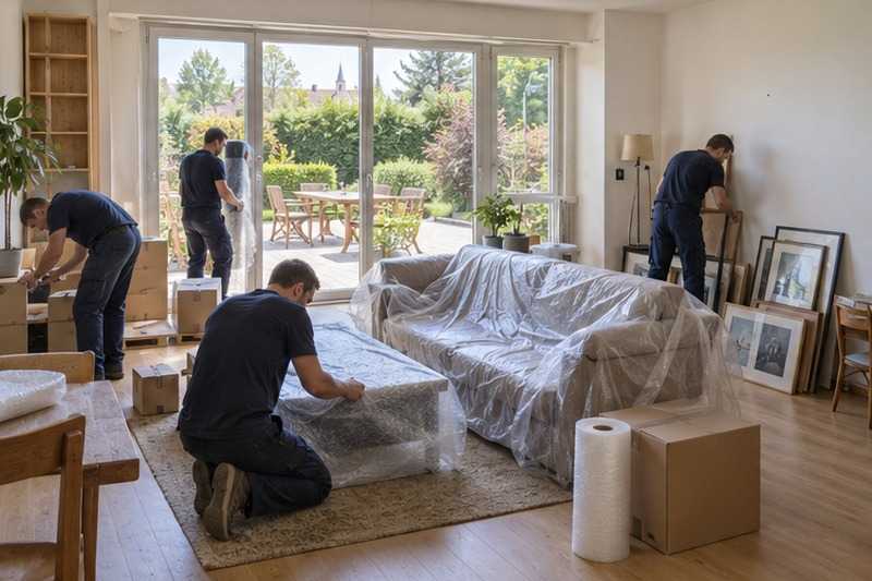 Équipe complète en emballage rapide