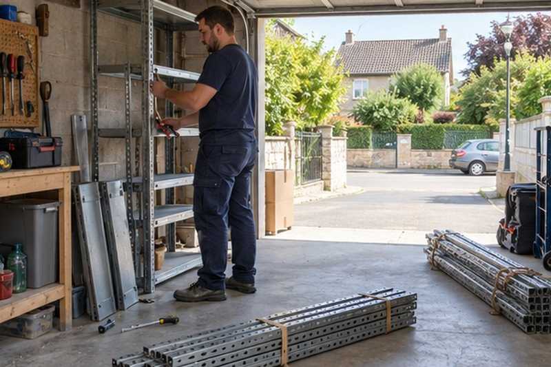 Rayonnages de garage démontés