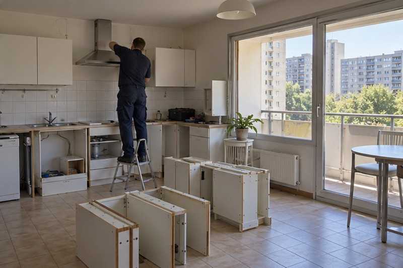 Cuisine équipée démontée en appartement