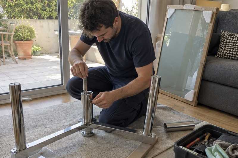 Plateau de verre mis de côté