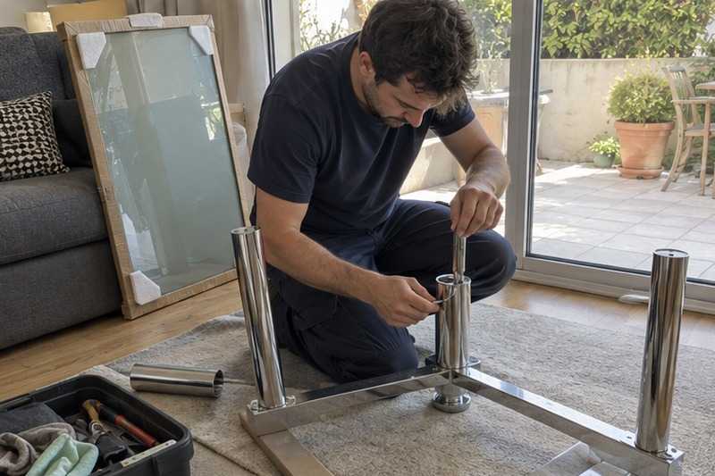 Plateau de verre mis de côté