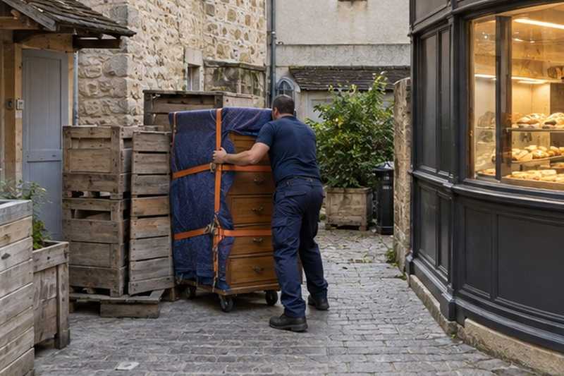 Commode dans une petite cour arrière