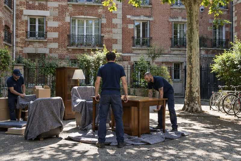 Zone de préparation dans une cour intérieure