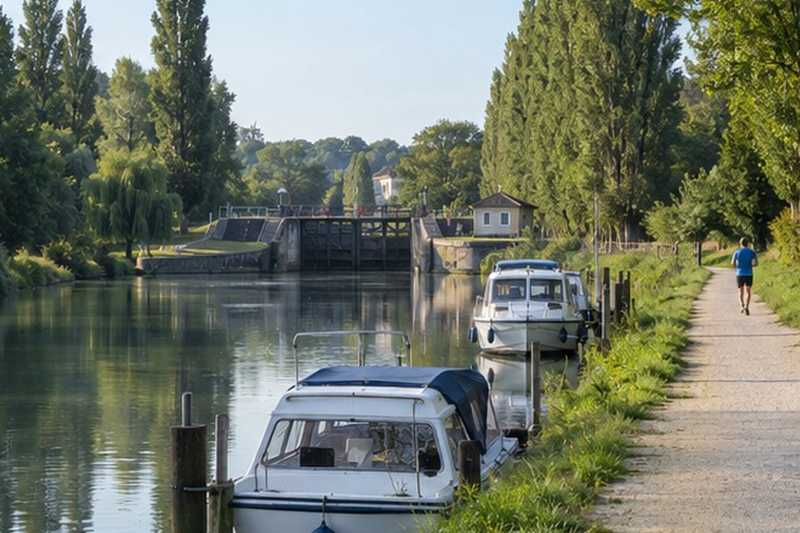 Chemin de halage au petit matin