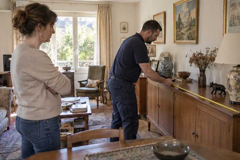 Mesure d’un buffet au salon