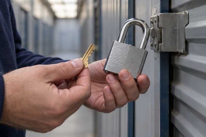 Clé et cadenas d’un box
