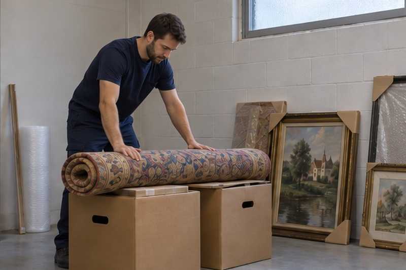 Tapis roulé dans une pièce de stockage