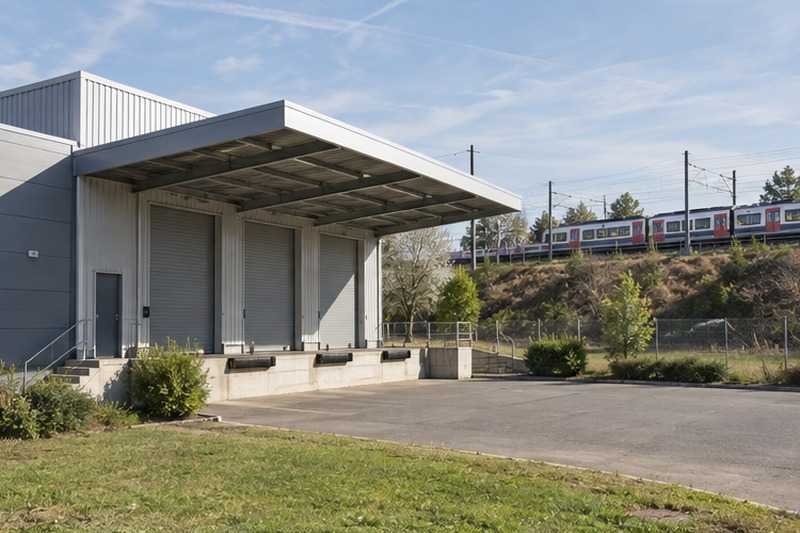 Quai couvert d’un garde-meuble : chantier Avenue du Petit Château