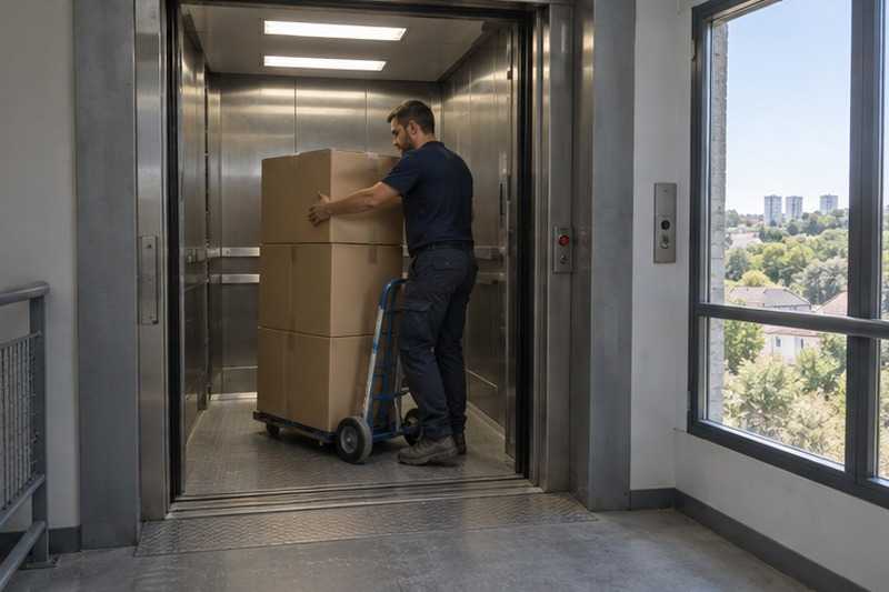 Monte-charge d’un centre de stockage : chantier Rue Georges Charpak