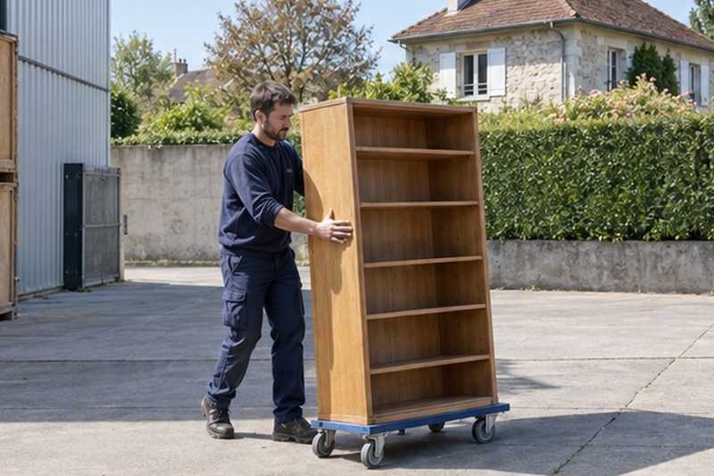 Bibliothèque roulée dans une cour de dépôt, Corbeil-Essonnes