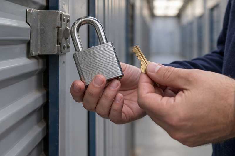 Clé et cadenas d’un box