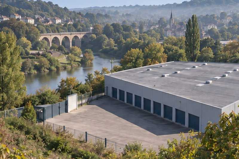 Entrepôt vu depuis le coteau