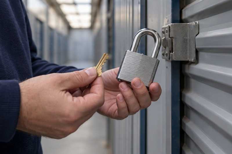 Clé et cadenas d’un box : chantier Rue André Depecker