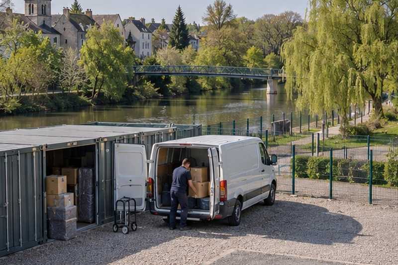 Conteneurs près d’un chemin de halage